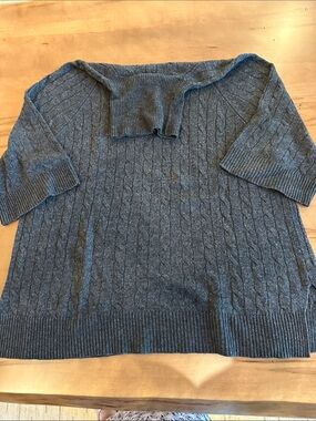 Lauren Ralph Lauren Charcoal Cable Turtleneck Sweater